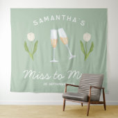 Champagne Bachelorette Party Miss naar Mrs Tulip Wandkleed (In Situ (horizontaal))