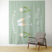 Champagne Bachelorette Party Miss naar Mrs Tulip Wandkleed (In situ)