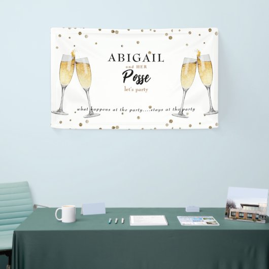 Champagne Bachelorette Posse Party Banner (Beurs)