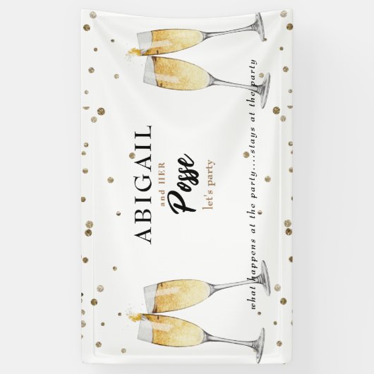 Champagne Bachelorette Posse Party Banner (Verticaal)
