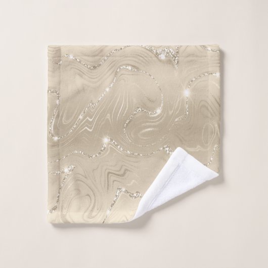 Champagne Background White en Beige Glitter Bad Handdoek (Wasdoekje)
