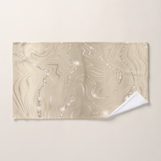Champagne Background White en Beige Glitter Bad Handdoek (Handdoek)