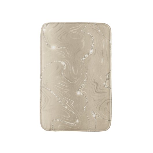 Champagne Background White en Beige Glitter Badmat (Voorkant Verticaal)