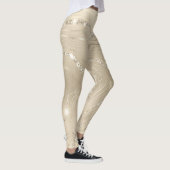 Champagne Background White en Beige Glitter Leggings (Rechts)