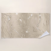 Champagne Background White en Beige Glitter Strandlaken (Voorkant)