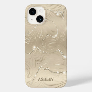 Champagne Background White Glitter Case-Mate iPhone 14 Hoesje