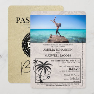 Champagne Bahamas Passport Uitnodiging voor het Hu
