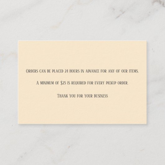 Champagne Bakery Baker Pastry Chef Groene Macarons Visitekaartje (Achterkant)