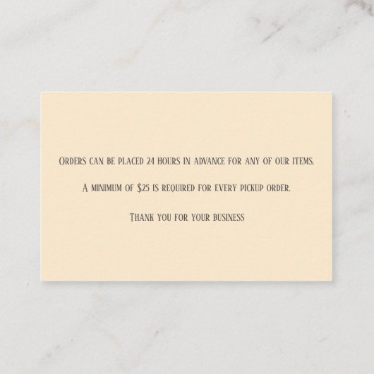 Champagne Bakery Baker Pastry Chef Roze Macarons Visitekaartje (Achterkant)