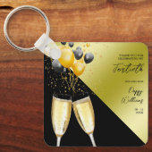 Champagne & ballonnen 40e verjaardag sleutelhanger (Voorkant)