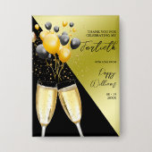 Champagne & Ballonnen 40e Verjaardag Speldje (Voorkant)