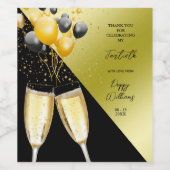 Champagne & ballonnen 40e verjaardag wijn etiket (Enkel label)