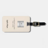 Champagne beige bedrijfslogo naam bagagelabel (Voorkant horizontaal)