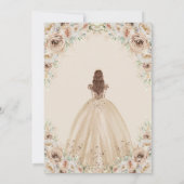 Champagne Beige Crème Bloemen Prinses Quinceañera Kaart (Achterkant)