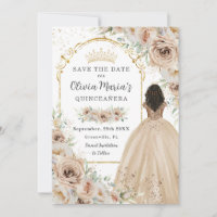 Champagne Beige Crème Bloemen Prinses Quinceañera