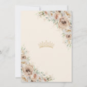 Champagne Beige Crème Goud Bloemen Quinceañera Save The Date (Achterkant)