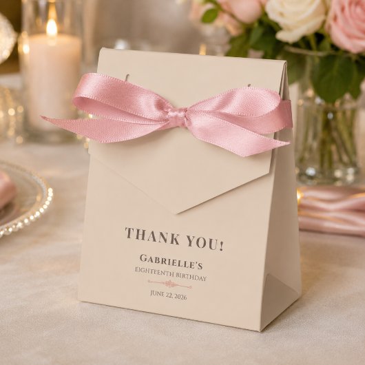 Champagne Beige Debut Favor Doos Bedankdoosjes