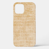 Champagne Beige Faux Crocodile Leather Case-Mate iPhone Case (Achterkant)
