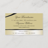 Champagne Beige gebogen decor lijnen glinsteren Visitekaartje (Achterkant)