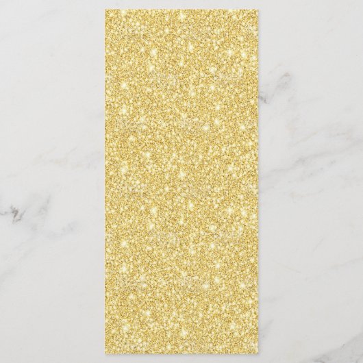 Champagne Beige Gold Glitter 4x9" Wedding Menu (Achterkant)