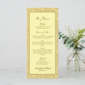 Champagne Beige Gold Glitter 4x9" Wedding Menu (Staand voorkant)