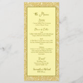 Champagne Beige Gold Glitter 4x9" Wedding Menu (Voorkant)