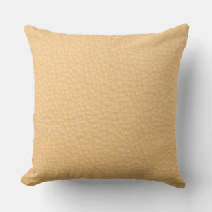 Champagne Beige Leather look Print Pillow Kussen