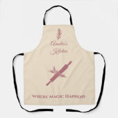 Champagne Beige met Roos Gold Rolling Pin & Herb Schort (Voorkant)