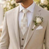 Champagne Beige Patchwork Stropdas