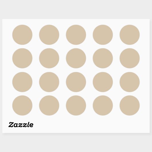 Champagne Beige Ronde Sticker (Vel)