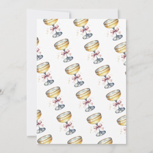 Champagne bindt haar 40ste verjaardag kaart (Achterkant)