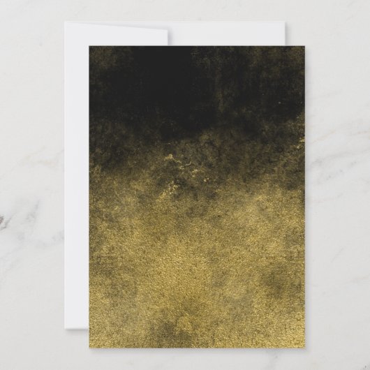 Champagne Birthday Invitation Black Gold Silver Kaart (Achterkant)