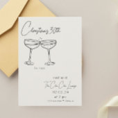 Champagne Birthday Invitation Kaart
