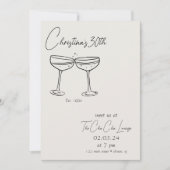 Champagne Birthday Invitation Kaart (Voorkant)