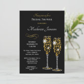 Champagne Black Bridal Shower Kaart (Staand voorkant)