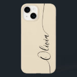 Champagne Black Elegant Calligraphy Script Name Case-Mate iPhone 14 Hoesje<br><div class="desc">Champagne Black Elegant Calligraphy Script Custom Personalized Name iPhone 14 Smart Phone Case kenmerkt een modern en trendy eenvoudig en stijlvol ontwerp met uw gepersonaliseerde naam in elegante handgeschreven kalligrafie script typografie op een champagne achtergrond. Ontworpen door ©Evco Studio www.zazzle.com/store/evcostudio</div>
