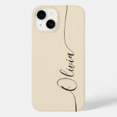 Champagne Black Elegant Calligraphy Script Name Case-Mate iPhone Case (Achterkant)