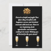 Champagne Black & Gold Nieuwjaarsgroet Feestdagenkaart (Voorkant)