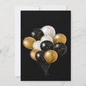 Champagne Black & Gold Nieuwjaarsuitnodiging Kaart (Achterkant)