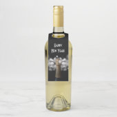Champagne Black & White Bokeh Bottle Hanger Label (Op fles)