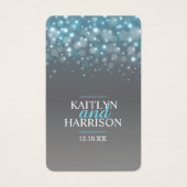 Champagne blauwe grijze bruiloft visitekaartje (Voorkant)