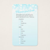 Champagne blauwe grijze bruiloft visitekaartje (Achterkant)