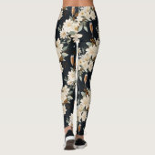 Champagne Bloem Bloemen Nieuwjaar Bruiloft Leggings (Achterkant)