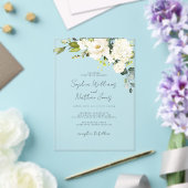 Champagne Bloemen Bruiloft Acryl Uitnodigingen (Insitu (Huwelijk))