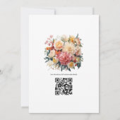 Champagne Bloemen Bruiloft Kaart (Achterkant)