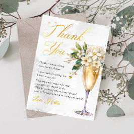 Champagne Bloemen Brunch En Bruisende Bruiloftssho Bedankkaart