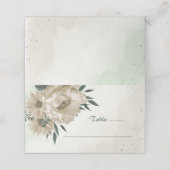 champagne bloemen groen - botanische bruiloft plaatskaartje (Buitenkant ongevouwen)