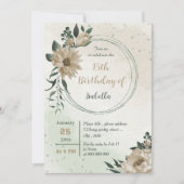 champagne bloemen groen verjaardag kaart (Voorkant)