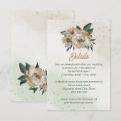 champagne bloemen groen voor bruiloft informatiekaartje (Voorkant / Achterkant)