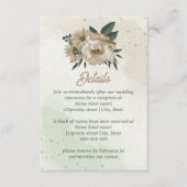 champagne bloemen groen voor bruiloft informatiekaartje (Voorkant)